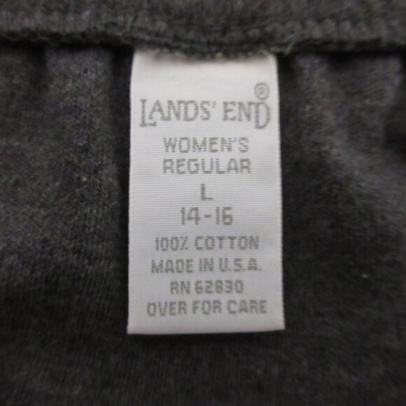 Lands' End Women A-Line Midi Skirt Size L (14-16) Long Gray Stretch 100% Cotton - Picture 3 of 5
